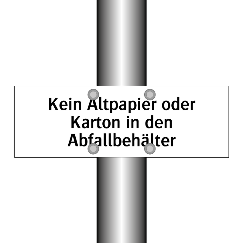 Kein Altpapier oder Karton in den Abfallbehälter