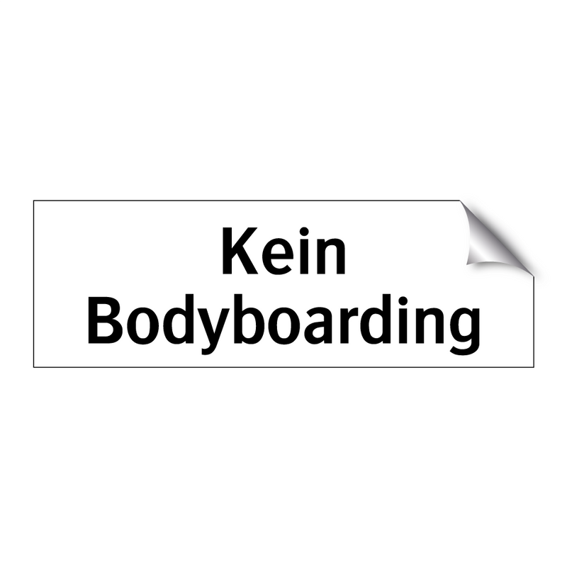 Kein Bodyboarding