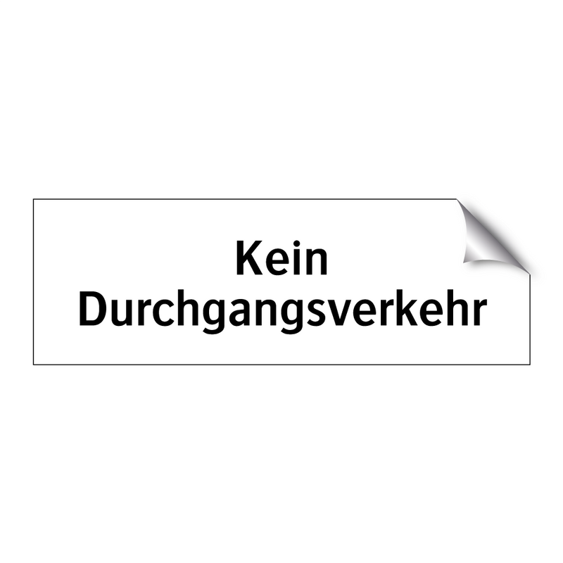 Kein Durchgangsverkehr