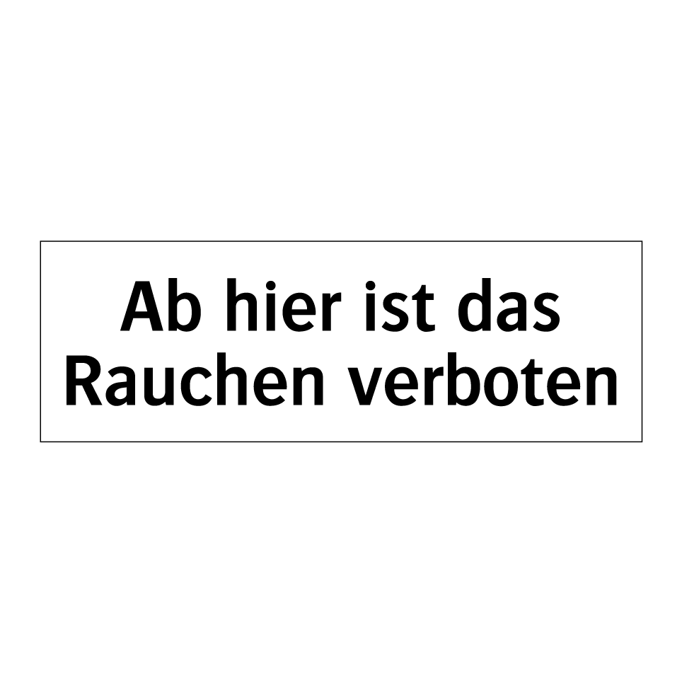 Kauf Ab hier ist das Rauchen verboten schild | SignOnline | DE-P112