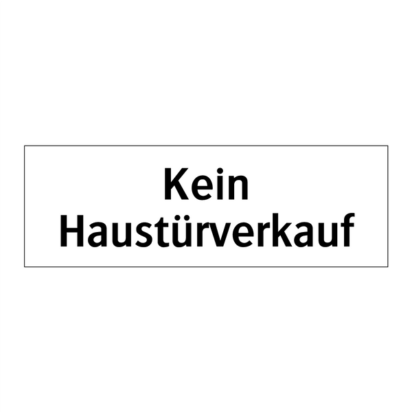 Kein Haustürverkauf