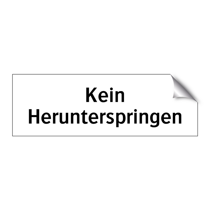 Kein Herunterspringen