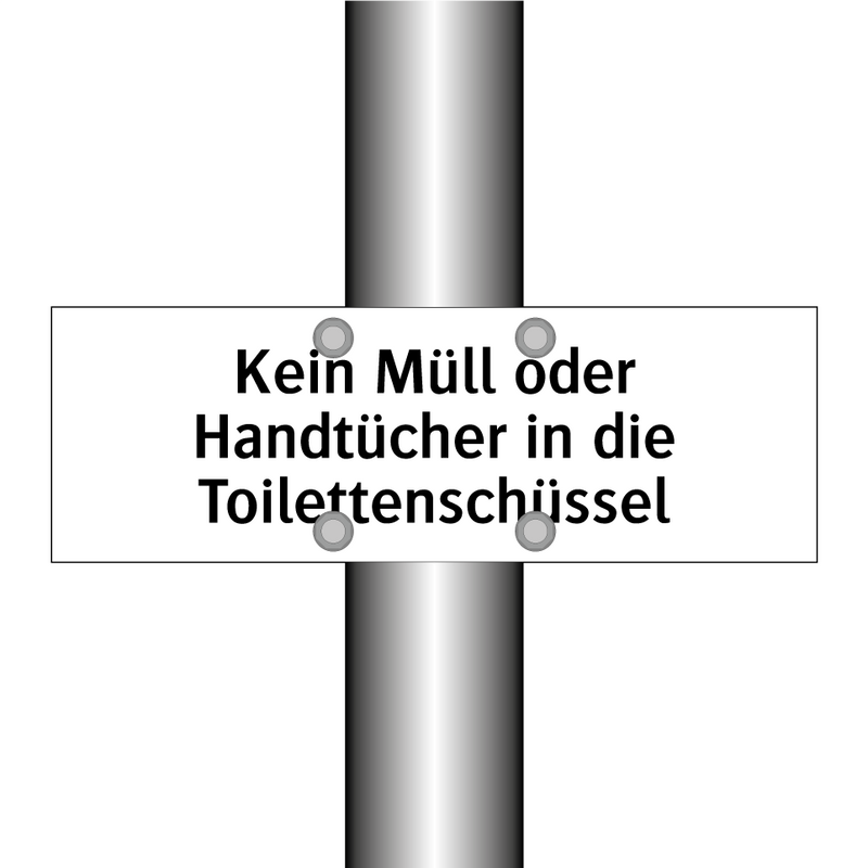 Kein Müll oder Handtücher in die Toilettenschüssel