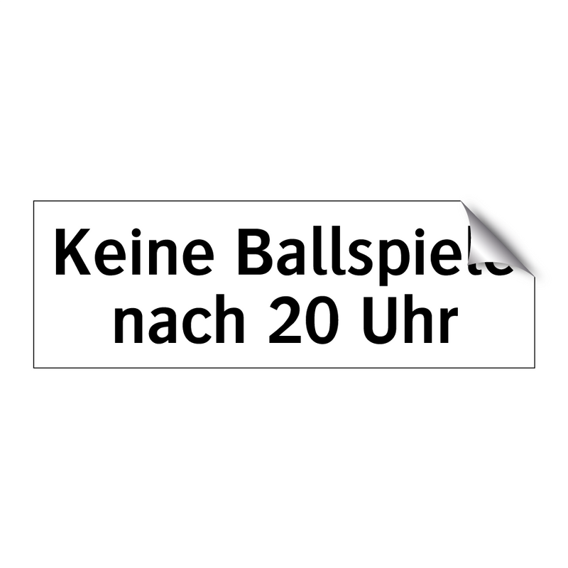 Keine Ballspiele nach 20 Uhr