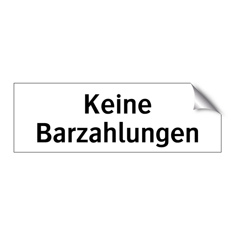Keine Barzahlungen