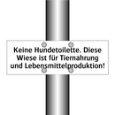 Keine Hundetoilette. Diese Wiese ist für Tiernahrung und Lebensmittelproduktion!