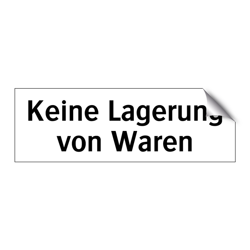 Keine Lagerung von Waren