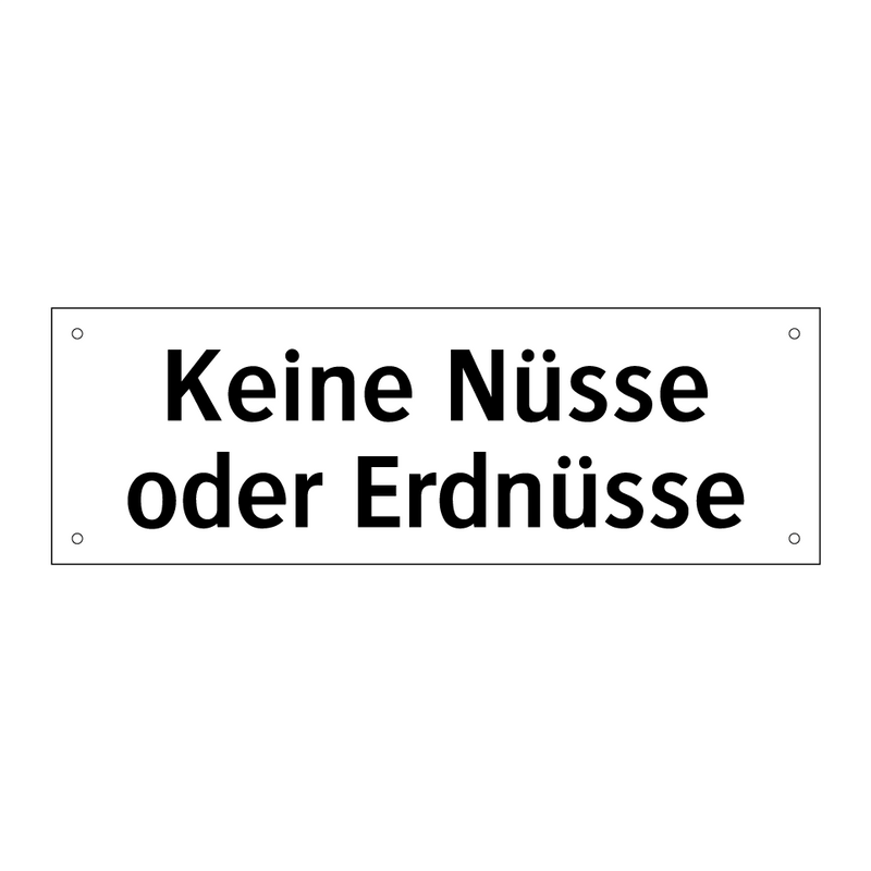 Keine Nüsse oder Erdnüsse