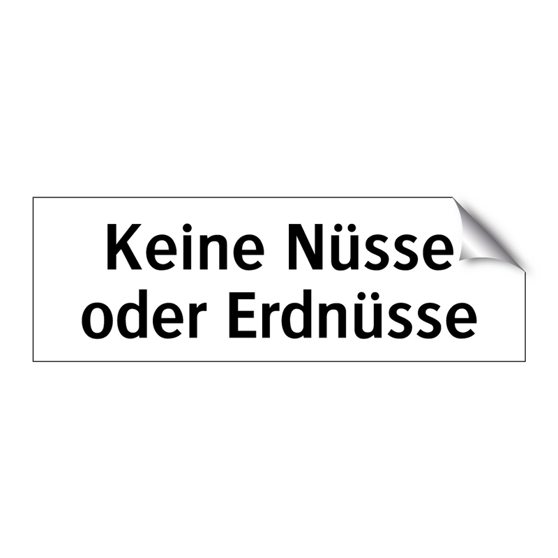 Keine Nüsse oder Erdnüsse