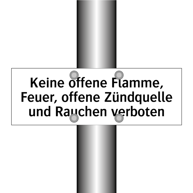 Keine offene Flamme, Feuer, offene Zündquelle und Rauchen verboten