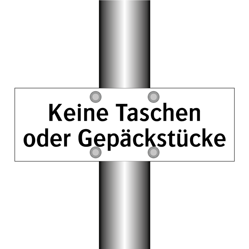 Keine Taschen oder Gepäckstücke