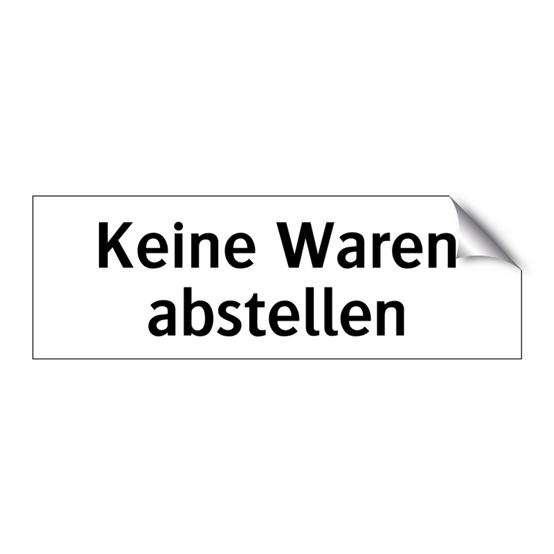 Keine Waren abstellen
