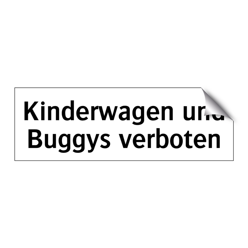 Kinderwagen und Buggys verboten