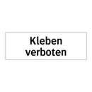 Kleben verboten