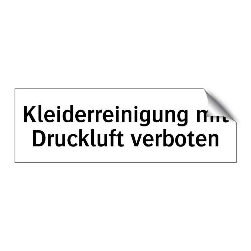 Kleiderreinigung mit Druckluft verboten