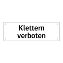 Klettern verboten