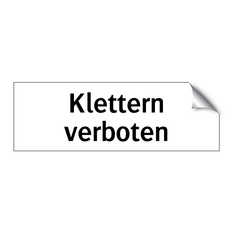 Klettern verboten