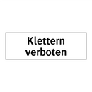 Klettern verboten