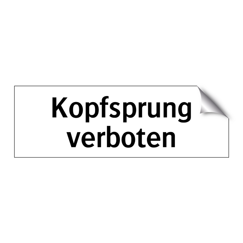 Kopfsprung verboten