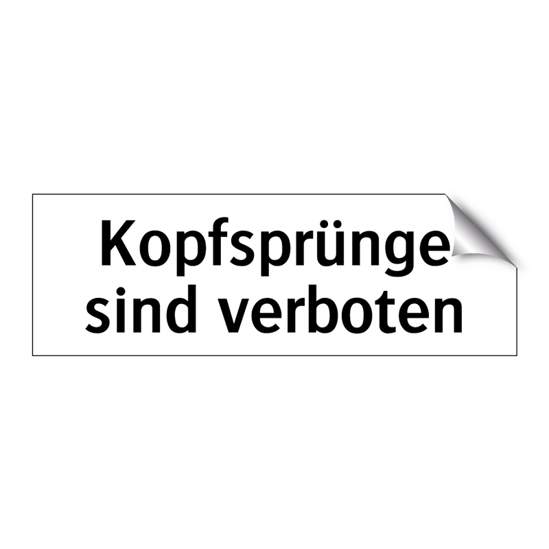 Kopfsprünge sind verboten