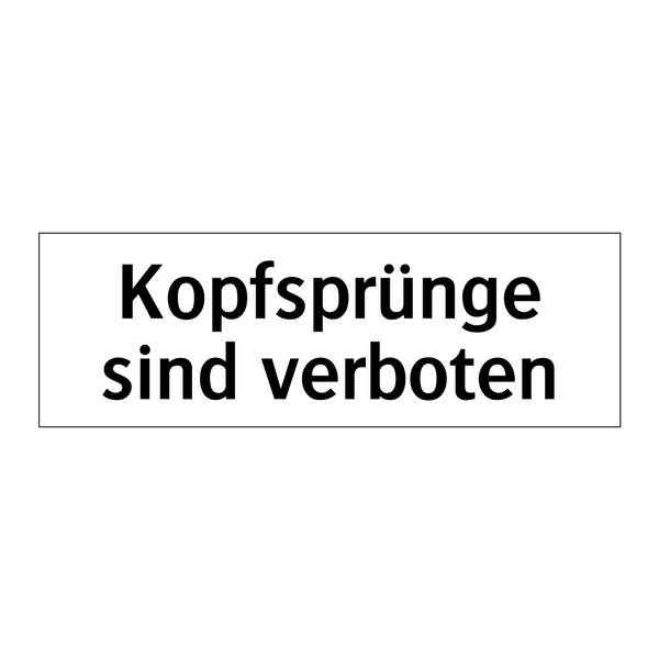 Kopfsprünge sind verboten