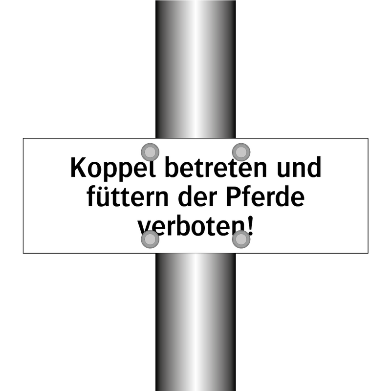 Koppel betreten und füttern der Pferde verboten!