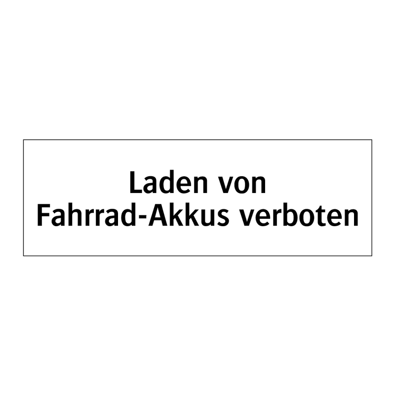Laden von Fahrrad-Akkus verboten