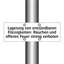 Lagerung von entzündbaren Flüssigkeiten: Rauchen und offenes Feuer streng verboten
