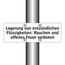 Lagerung von entzündlichen Flüssigkeiten: Rauchen und offenes Feuer verboten