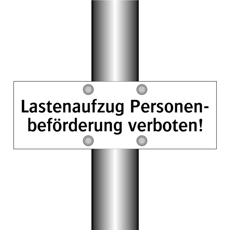 Lastenaufzug Personen- beförderung verboten!