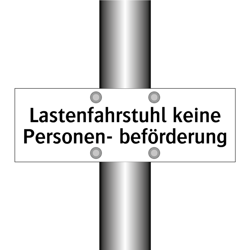 Lastenfahrstuhl keine Personen- beförderung