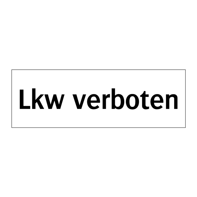 Lkw verboten