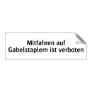 Mitfahren auf Gabelstaplern ist verboten
