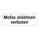Mofas anlehnen verboten