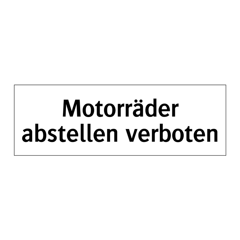 Motorräder abstellen verboten