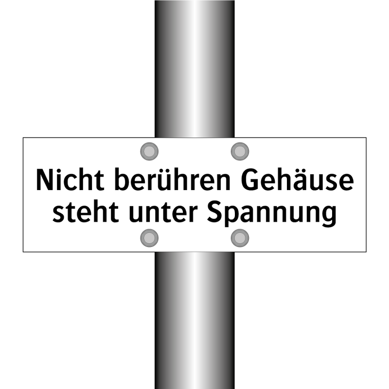 Nicht berühren Gehäuse steht unter Spannung