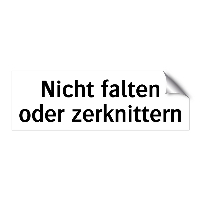 Nicht falten oder zerknittern