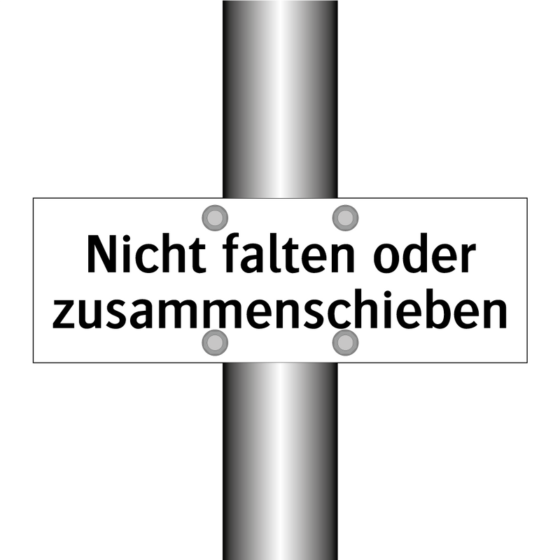 Nicht falten oder zusammenschieben
