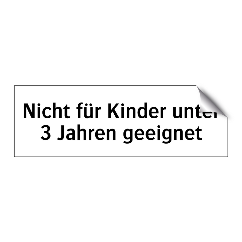 Nicht für Kinder unter 3 Jahren geeignet