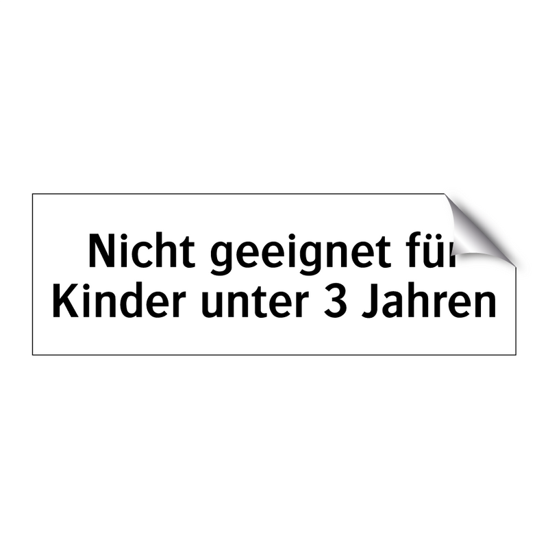 Nicht geeignet für Kinder unter 3 Jahren