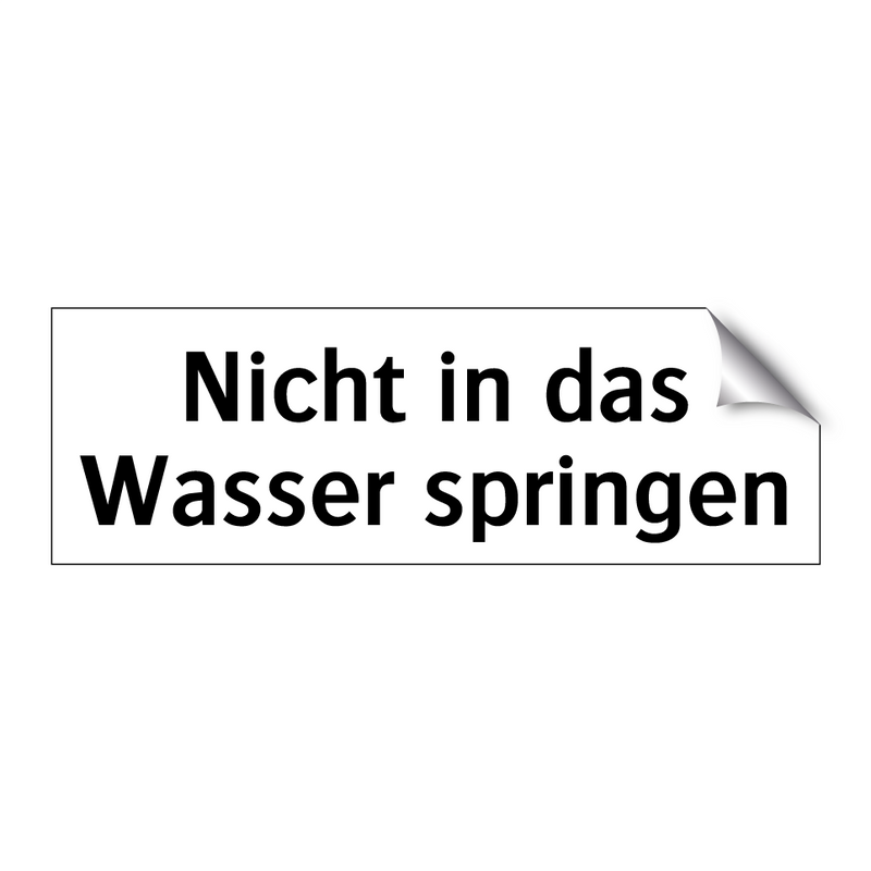 Nicht in das Wasser springen