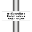 Nichtraucherzone Rauchen in diesem Bereich verboten