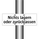 Nichts lagern oder zurücklassen