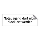 Notausgang darf nicht blockiert werden