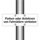 Parken oder Anlehnen von Fahrrädern verboten