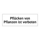 Pflücken von Pflanzen ist verboten