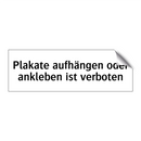 Plakate aufhängen oder ankleben ist verboten