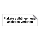 Plakate aufhängen oder ankleben verboten