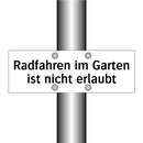 Radfahren im Garten ist nicht erlaubt