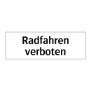 Radfahren verboten